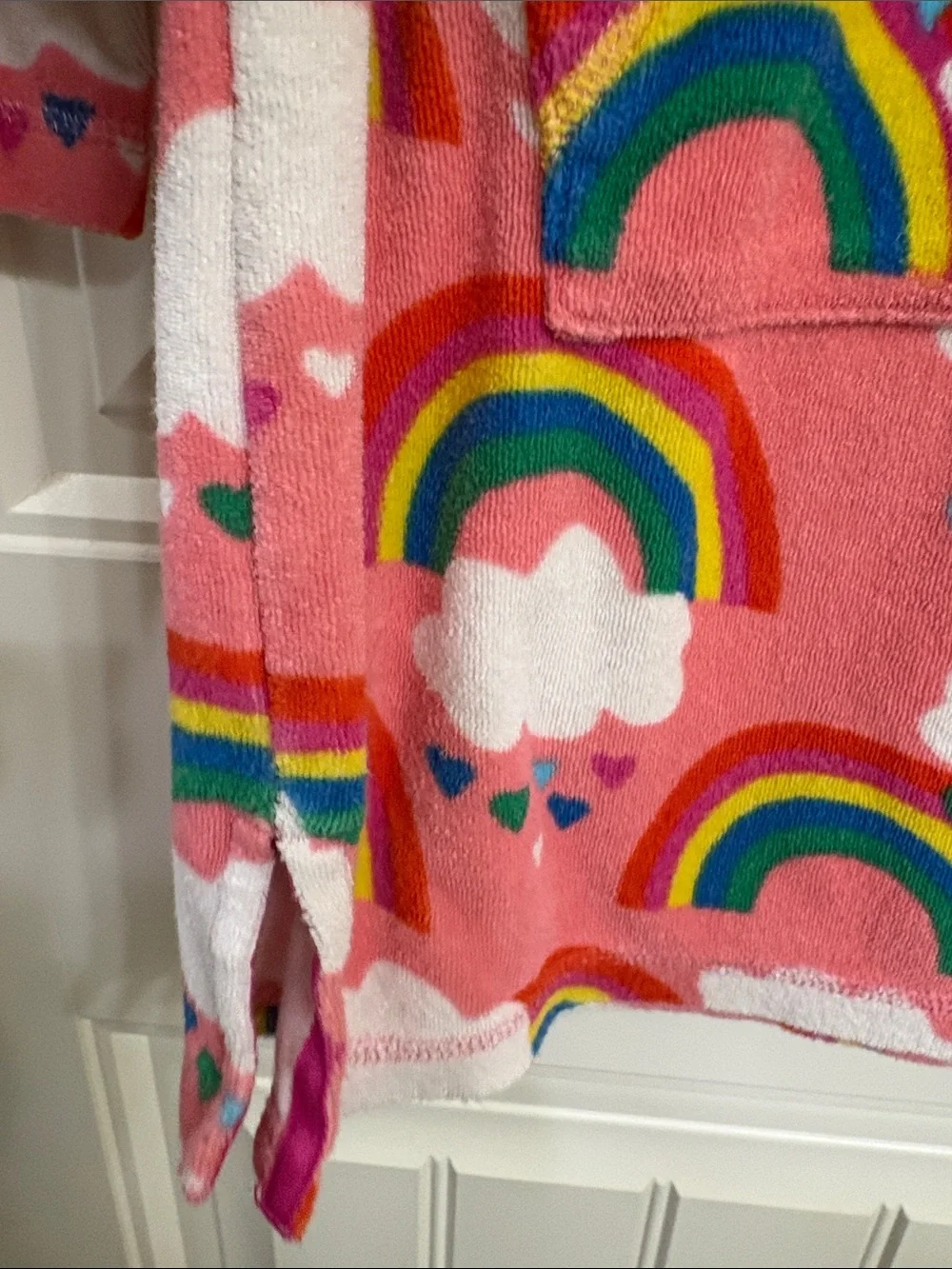 Boden Pink Rainbow & Cloud Kids Hoodie Coverup Pool Towel Vacation Beach